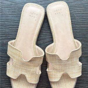 A New Day Women's Woven Tan Sandals
